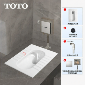Odor-Preventing Squat Toilet with Foot and Manual Flushing