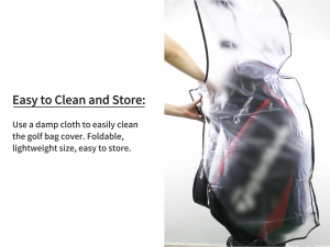 Scott Edward Golf Bag Rain Cover Transparent Waterproof PVC Golf Bag Clear Rain Cover Protection Cover for Golf Push Carts Anti-dust Club Bags Raincoat for Golfer