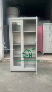 TỦ SẮT HỒ SƠ 2 CỬA KÍNH TĨNH ĐIỆN CAO CẤP GIAO NHANH HCM