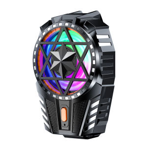 Mobile Phone Radiator with RGB Light Mobile Phone Game Cooler Silent Portable Game Cooler for Outdoor Vlog Mobile Gaming