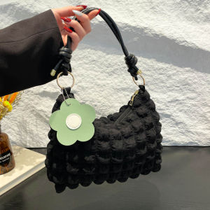 Fashionable Korean Style Pleated Underarm Bag Womens Large Capacity Cute Shoulder Bag Fresh Style Single Shoulder Handbag