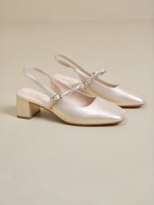 Josiny | Summer Coarse Heel Single Shoe French Mary Jane Style