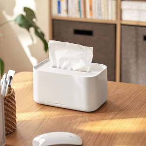 Tissue Box Cover Rectangular White Facial Paper Holder Dispenser Facial Tissue Case Facial Paper Organizer Dispenser