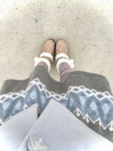 Retro Knitted A-Line Mini Skirt Womens Outerwear Soft Chunky Layered Woolen Half-length Skirt High Waist Polyester Fiber