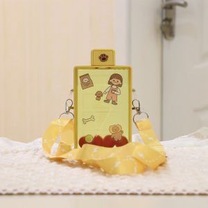 Cute Square Plastic Water Cup Portable Crossbody Summer Ins Style Girl Student Handheld Popular Network Red Cup Korean Style Outdoor Daily Gift