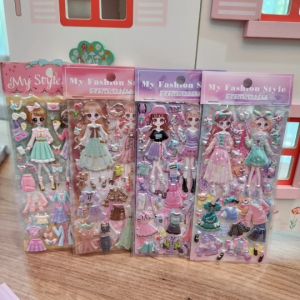 2 ชั้น ลายนูน สติ๊กเกอร์แต่งตัวตุ๊กตาเกาหลี 3D พรีเมี่ยม ไดคัทเนี๊ยบ แบบเยอะ สุดท้าย