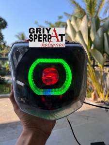 LAMPU DEPAN VIXION NEW NVL 1PA 2013-2014 CUSTOME BILED BILLED MATRIX X1 RGB GANTI WARNA SUKA SUKA