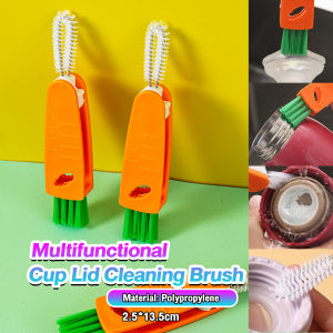LoviRa Multifunctional Cup Lid Cleaning Brush Cup Cover Lid Cleaner Mini Cute Carrot Cleaning Brush