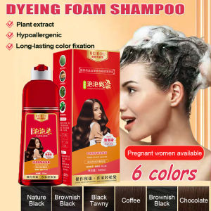 Dyeing Foam Shampoo herbal plant extract hair dye shampoo coloring hair bubble plant hair dye natural and organic ingredients mildand non-irritating no need for preparation long-lasting color fixation nourishing hair 500ml plant fruit hair dye cream