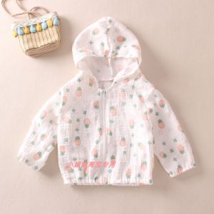 Girls Summer Lightweight Breathable Cotton Sun Protection Shirt Cute Baby Girls Shirt Outerwear Korean Style Outdoor Clothes