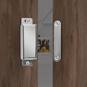 4 Pack Magnetic Door Catch Stainless Steel Silver Kitchen Cabinet Catches Magnet Latches for Door Cupboard Closures