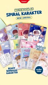 Diary Spiral A5 Karakter / Notebook Spiral 42 LEMBAR