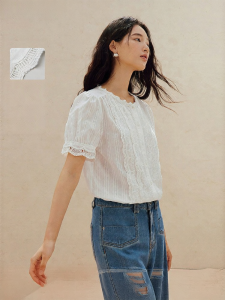 INMAN | Áo Blouse Voan Cotton Tay Ngắn Mới Hè 2026