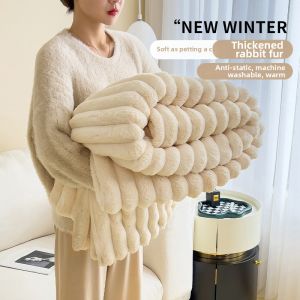 Thick Warm Rabbit Fur Blanket