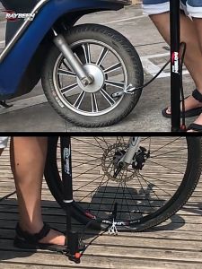 Bơm xe đạp bơm xe máy nhỏ gọn cơ động van pháp mỹ Ống Bơm Bánh Xe Mini-HAUSE