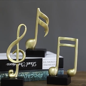 Modern Minimalist Music Decorative Note Resin Ornaments for Office Home Living Room TV