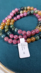 Vòng tay đá Tourmaline 6.8 li thiên nhiên VIP phong cách quấn 3 vòng hoặc làm vòng cổ sang trọng không kén mệnh | Hoa Minh Gem