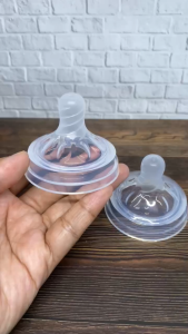 Spiral Soft Pacifier Baby Dot Spiral Wide Neck Bayi Silikon Natural Puting Diameter 5.5cm BB031