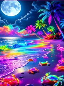 HUACAN Diamond Painting New Beach Landscape Mosaic Seaside Handicrafts 5d Diy Full Drill Picture Rhinestones Decorative Home