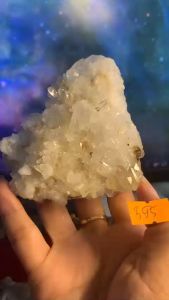 Đá Thạch Anh cộng tinh thể Lemurian pha lê kim cương tự nhiên năng lượng vũ trụ cao hàng sưu tầm phong thủy mã 395