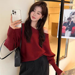 SENWA | One-shoulder Loose Casual Sweater Knitwear