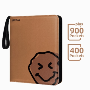 BERYFAM Binder Zipper Album 400/900 Pocket Leather Brown Pokemon Lomo Card Photocard Leather Binder Sleeves Blueberry Series