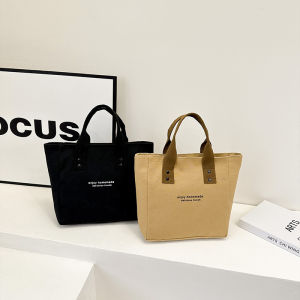 ใหม่ ผู้หญิง กระเป๋าถือผ้าแคนวาสกล่องอาหารกลางวันกระเป๋าเบนโตะพร็อพ นุ่ม กระเป๋าสะพาย ซิป ปิด สไตล์ลำลอง ขนาดใหญ่ออนไลน์พิเศษ