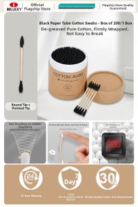 IMLUCKY | Ears Cleaning and Makeup Removal Dual-Head Pointed Cotton Swabs