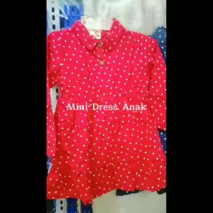 (LOLI-JKT) BD-408 DRESS ANAK CEWEK MODEL DOTLOVE BAGUS SIZE M-5XL