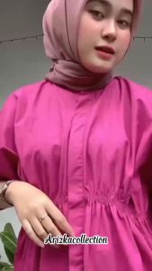 Alya Shirt Kemeja Kerut Depan - Atasan Wanita - Kemeja Wanita Oversize