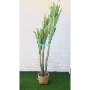 Pohon Daun Pandan Bali X3 T180 Latex Artificial Pot Dasar Hitam Plastik Cover Anyaman Purun Handle Tanaman Hias Pajangan Dekorasi Ruangan Aesthetic