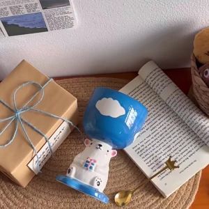 3D Adorable Cartoon Bear and Penguin Ceramic Mug for Girls Gifts