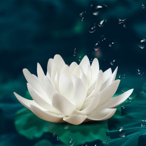 Dok Bua Kao Decoration Ceramic Lotus Flower Artificial Flower Avalokitesvara Decoration Zen Car Buddha Front White Lotus Flower