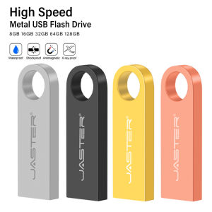 Jaster | Clearance High Speed USB 2.0 Flash Drive 128GB Metal Gold Pen Drive 64GB Memory Stick silver 32GB Free Keychain Business Gift
