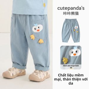 CUTEPANDAS | Quần Dài Mỏng Cotton Sơ Mi Trẻ Em