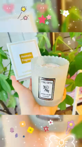 Nến Thơm Không Khói Ly Thủy Tinh Chạm Nổi Sang Trọng