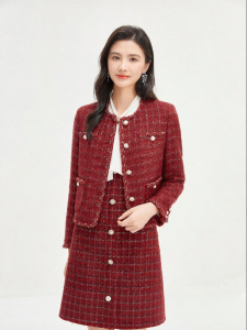 Koradior | French Style Coarse Tweed Vintage Work Wear Youthful Short Jacket