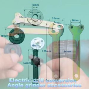 Bộ Phụ Kiện 5 Món Chuyển Đổi Kết Nối Máy Khoan/ Mài Góc Trục M10 Dùng Tháo Mở Thay Đổi Lưỡi Cắt/ Mài/ Đánh Bóng
