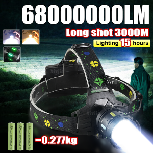 2025 68000000LM Powerful Headlamp Portable Rechargeable Lamp Super Powerful Head Flashlight Long Range LED Headlamp For Fishing