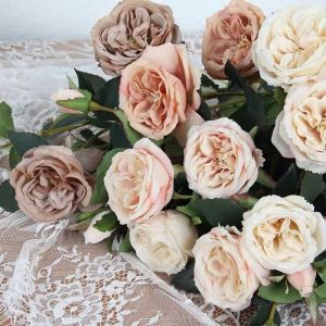 Vườn Hoa Pha Lê Hoa Hồng Austin Giả Cổ Điển Trang Trí Phòng Khách Nhà Hàng Đám Cưới Chụp Ảnh Hoa Tươi