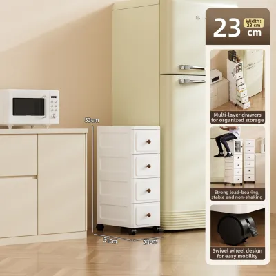 Multifunctional Narrow Space Storage Cabinet with Drawers and Doors