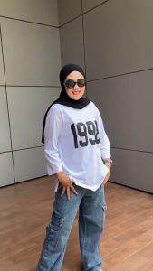 Aldira Oversize Jersey Vintage 1998 Atasan Wanita Terbaru2024 / Kaos Oversize / Baju Wanita