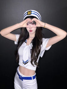 Mũ Thủy Thủ Xanh Trắng Phong Cách Ins Cho Nữ Chụp Ảnh Mũ Tròn Cỡ Lớn Mũ Lưỡi Trai Tám Góc Ngọt Ngào Mũ JK