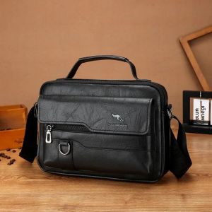Luxury Kangaroo ยี่ห้อ Messenger กระเป๋าผู้ชายหนัง Casual Crossbody กระเป๋าสําหรับชายสีน้ําตาลสีดําธุรกิจไหล่กระเป๋ากระเป๋าถือชาย