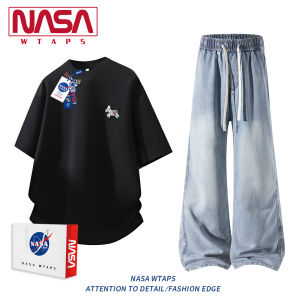 NASA WTAPS | Embroidered Cartoon Breathable Tencel Summer Outfit Set