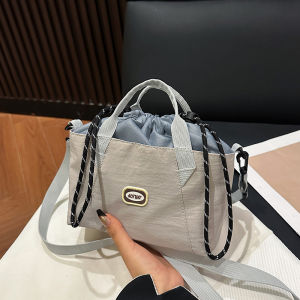 ummer Drawstring Colorblock Fashionable Lightweight Nylon Shoulder Bag Casual Outdoor Phone Pouch