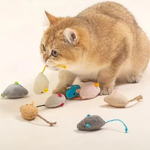 3/6/12 pieces of simulated plush mouse stuffed toy cotton cat toy durable and scratch resistant suitable for cats to play with