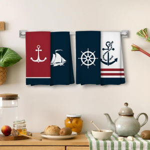 4-piece sailing set kitchen towels fun seasonal kitchen decoration kitchen hanging towels 15.7x23.6 inches