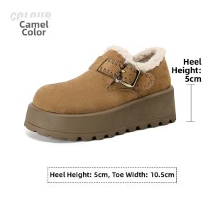 Josiny | Warm Fluffy Fur Lined Thick Sole Shoes