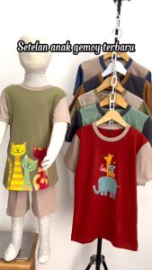 Setelan Anak Laki Laki Perempuan Twotone Motif Series